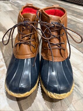 Women’s aquatherm Brown and Navy Duck Boots - Waterproof Outdoor Shoes